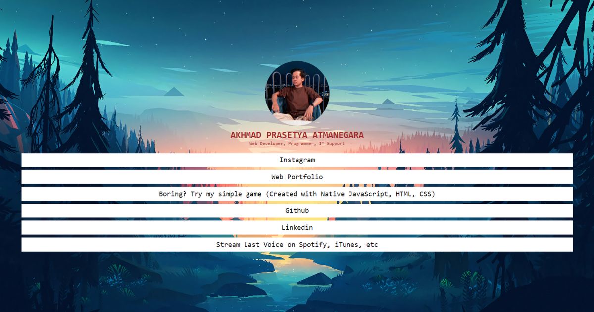 Personal landing page